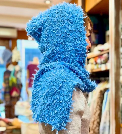 フロトン＆キッドモヘアファインのフードマフラー: 毛糸まつりのジオログ